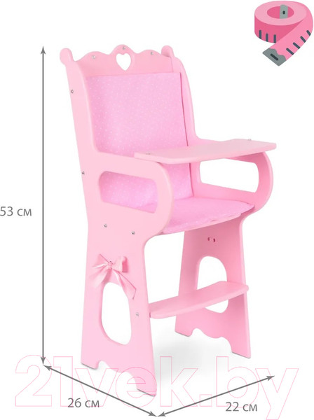 Изображение товара Аксессуар для куклы Leader Toys Diamond Princess Стульчик для кормления / 72119 (розовый)