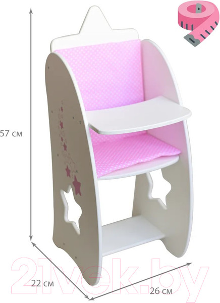 Изображение товара Аксессуар для куклы Leader Toys Diamond Star Стульчик для кормления / 73319 (белый)