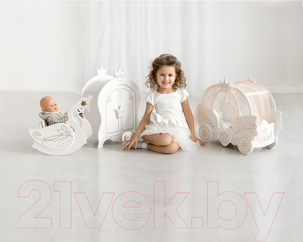 Изображение товара Аксессуар для куклы Leader Toys Shining Crown Стульчик для кормления Изящный лебедь / 72220 (белый)