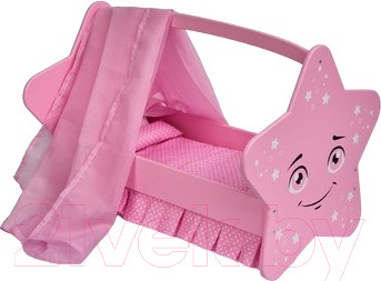 Изображение товара Аксессуар для куклы Leader Toys Diamond Star Кроватка Звездочка / 74119 (розовый)