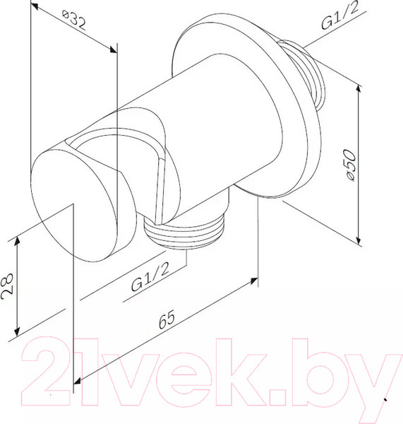 Изображение товара Подключение для душевого шланга AM.PM F0602122 (черный)