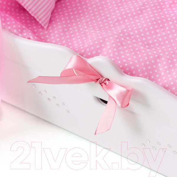 Изображение товара Аксессуар для куклы Leader Toys Diamond Princes Кроватка c царским балдахином / 71219 (белый)