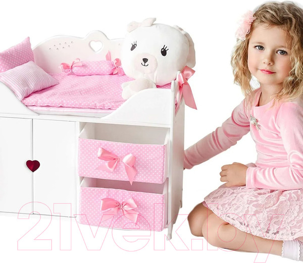 Изображение товара Набор аксессуаров для куклы Leader Toys Diamond Princes Комплекс с постельным бельем / 71319 (белый)