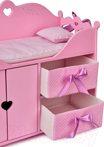 Изображение товара Набор аксессуаров для куклы Leader Toys Diamond Princes Комплекс c постельным бельем / 72319 (розовый)