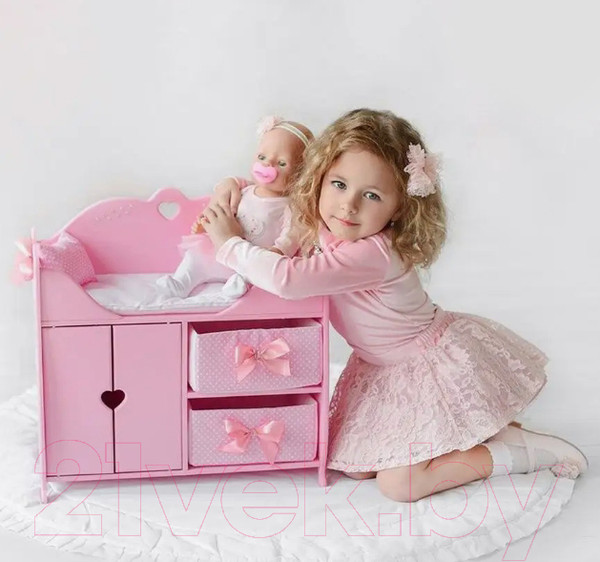 Изображение товара Набор аксессуаров для куклы Leader Toys Diamond Princes Комплекс c постельным бельем / 72319 (розовый)