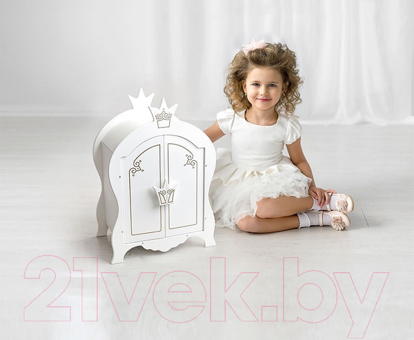 Изображение товара Аксессуар для куклы Leader Toys Shining Crown Шкаф / 72020 (белоснежный шелк)