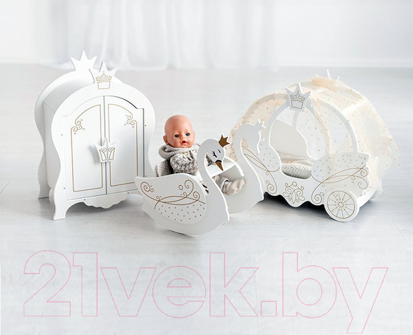 Изображение товара Аксессуар для куклы Leader Toys Shining Crown Шкаф / 72020 (белоснежный шелк)