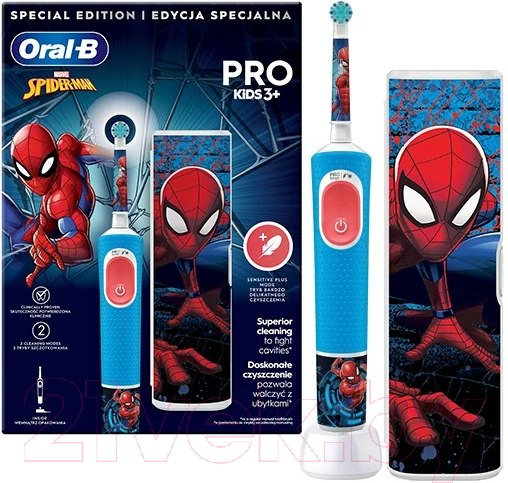 Изображение товара Электрическая зубная щетка Oral-B Vitality PRO Kids Spiderman (с чехлом)