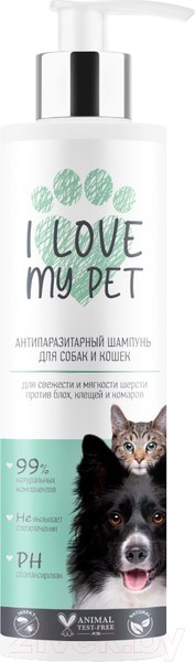 Изображение товара Шампунь от блох I Love My Pet Антипаразитарный для собак и кошек (250мл)