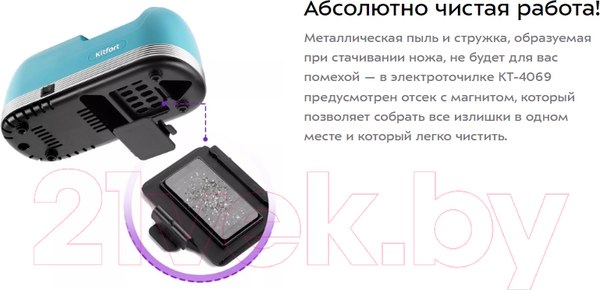 Изображение товара Ножеточка электрическая Kitfort KT-4069-2 (темно-бирюзовый)