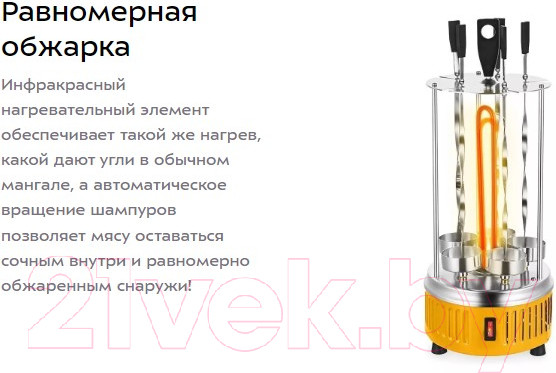 Изображение товара Электрошашлычница Kitfort KT-1408