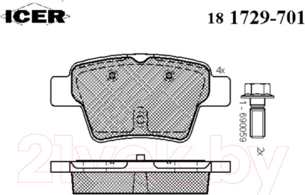 Изображение товара Тормозные колодки Icer 181729-701