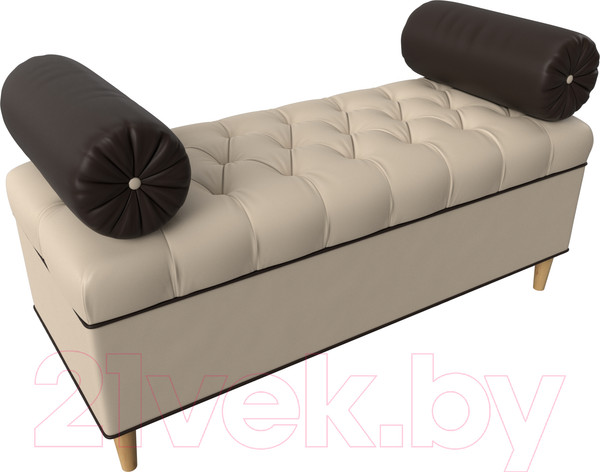 Изображение товара Банкетка Лига Диванов Глория / 29278 (экокожа бежевый/коричневый/коричневый)