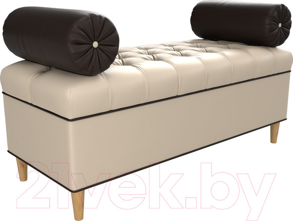 Изображение товара Банкетка Лига Диванов Глория / 29278 (экокожа бежевый/коричневый/коричневый)