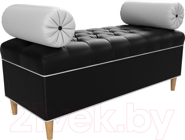 Изображение товара Банкетка Лига Диванов Глория / 29280 (экокожа черный/белый/белый)
