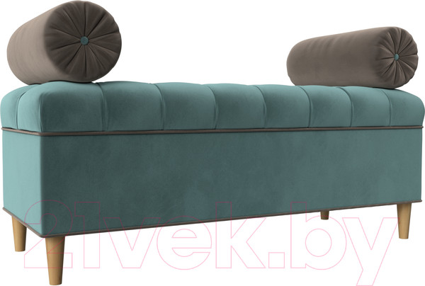 Изображение товара Банкетка Лига Диванов Глория / 113657 (велюр бирюзовый/коричневый/коричневый)