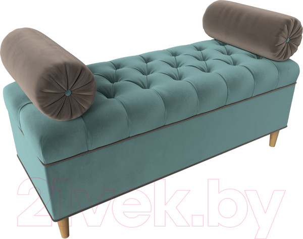 Изображение товара Банкетка Лига Диванов Глория / 113657 (велюр бирюзовый/коричневый/коричневый)