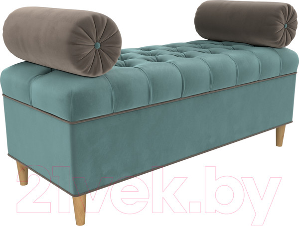 Изображение товара Банкетка Лига Диванов Глория / 113657 (велюр бирюзовый/коричневый/коричневый)