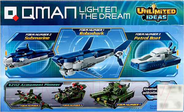 Изображение товара Конструктор Qman Безграничные Идеи. Акула 3 в 1 42113 / 9673016 (237эл)
