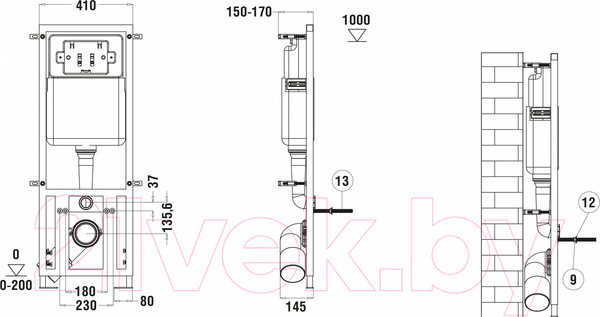 Изображение товара Унитаз подвесной с инсталляцией WeltWasser Marberg 410 + Nesenbach 004 GL-WT + Mar 410 SE-CR