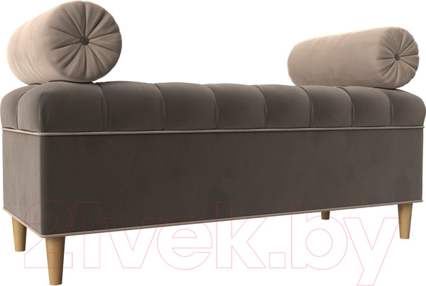 Изображение товара Банкетка Лига Диванов Глория / 113662 (велюр коричневый/бежевый/бежевый)