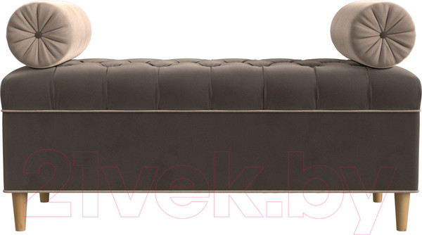 Изображение товара Банкетка Лига Диванов Глория / 113662 (велюр коричневый/бежевый/бежевый)