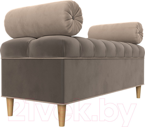 Изображение товара Банкетка Лига Диванов Глория / 113662 (велюр коричневый/бежевый/бежевый)