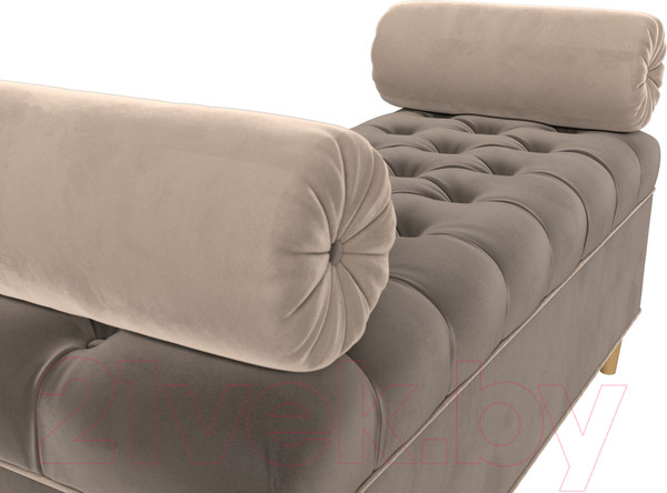 Изображение товара Банкетка Лига Диванов Глория / 113662 (велюр коричневый/бежевый/бежевый)