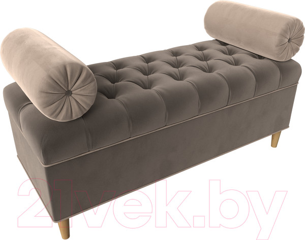 Изображение товара Банкетка Лига Диванов Глория / 113662 (велюр коричневый/бежевый/бежевый)