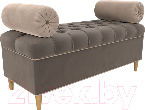 Изображение товара Банкетка Лига Диванов Глория / 113662 (велюр коричневый/бежевый/бежевый)