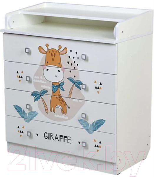 Изображение товара Комод пеленальный Фея Жарафик 1580 / 0001041.9.16 (белый)