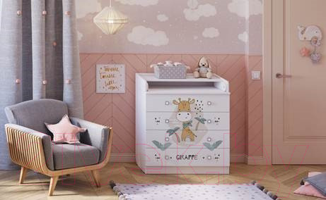 Изображение товара Комод пеленальный Фея Жарафик 1580 / 0001041.9.16 (белый)