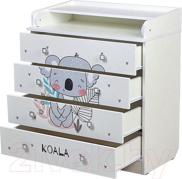 Изображение товара Комод пеленальный Фея Коала 1580 / 0001041.9.17 (белый)