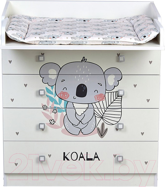 Изображение товара Комод пеленальный Фея Коала 1580 / 0001041.9.17 (белый)