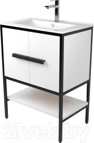 Изображение товара Тумба под умывальник Дабер 010 WeltWasser Deilbach 7517-60 / Т10.6W.2.5 (черный/белый)