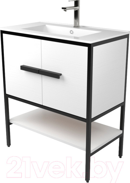 Изображение товара Тумба под умывальник Дабер 010 WeltWasser Deilbach 7517-70 / Т10.7W.2.5 (черный/белый)