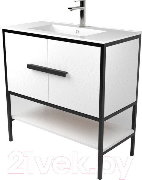 Изображение товара Тумба под умывальник Дабер 010 WeltWasser Deilbach 7517-80 / Т10.8W.2.5 (черный/белый)