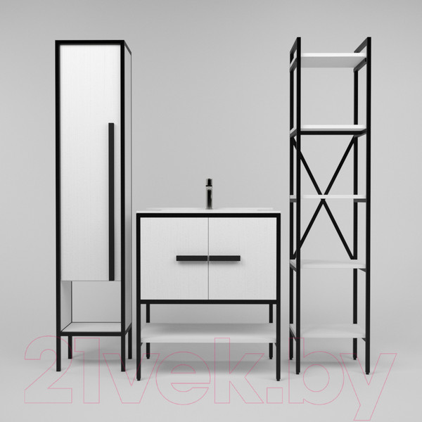 Изображение товара Тумба под умывальник Дабер 010 WeltWasser Deilbach 7517-80 / Т10.8W.2.5 (черный/белый)