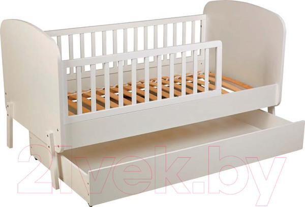 Изображение товара Детская кроватка Polini Kids Mirum 2010 c ящиком / 0003150-103 (белый)