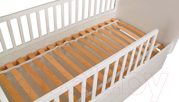 Изображение товара Детская кроватка Polini Kids Mirum 2010 c ящиком / 0003150-103 (белый)