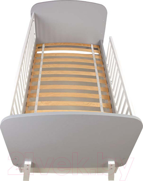 Изображение товара Детская кроватка Polini Kids Mirum 2010 c ящиком / 0003150-151 (серый/белый)