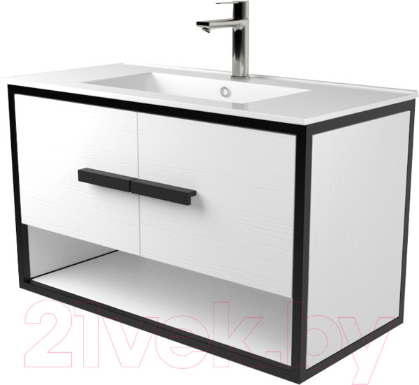 Изображение товара Тумба под умывальник Дабер 009 WeltWasser Deilbach 7517-80 / Т9.8W.2.5 (черный/белый)