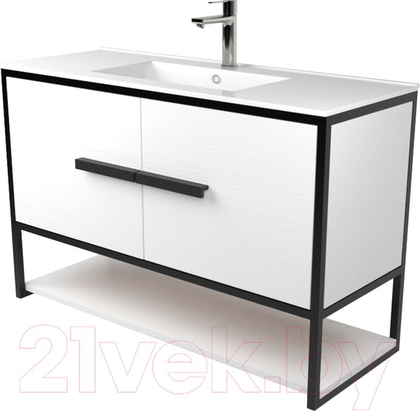 Изображение товара Тумба под умывальник Дабер 008 WeltWasser Deilbach 7517-100 / Т8.10W.2.5 (черный/белый)