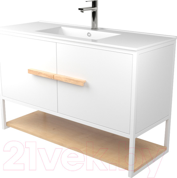 Изображение товара Тумба под умывальник Дабер 008 WeltWasser Deilbach 7517-100 / Т8.10W.1.5 (белый/дуб гамильтон натуральный)