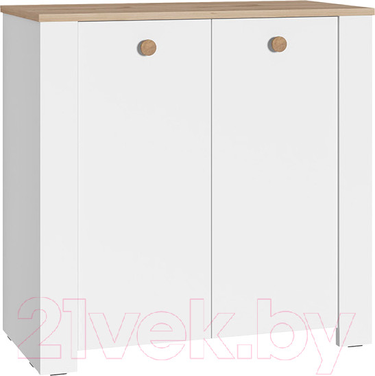 Изображение товара Тумба Mobi Джастин 16.228.02 (белый PE шагрень/дуб белый Exclusive OW D4430)