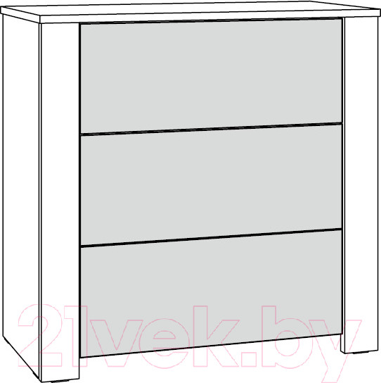 Изображение товара Комод Mobi Джастин 16.228.03 (белый PE шагрень/дуб белый Exclusive OW D4430)