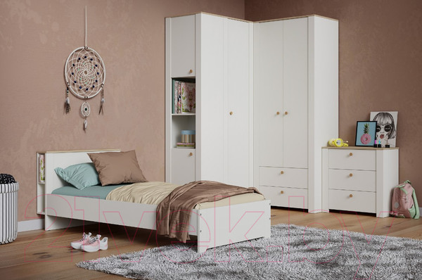 Изображение товара Комод Mobi Джастин 16.228.03 (белый PE шагрень/дуб белый Exclusive OW D4430)