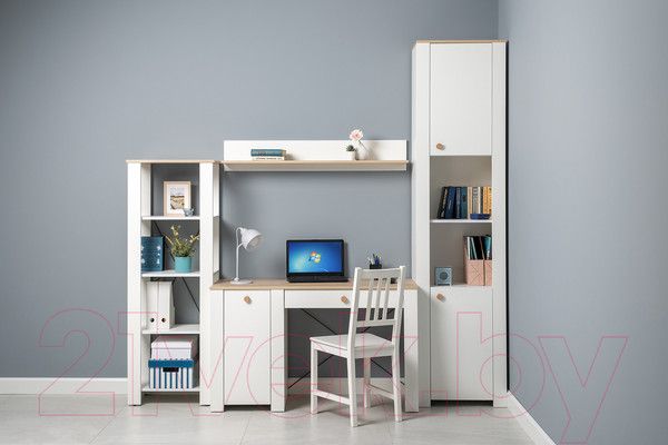 Изображение товара Письменный стол Mobi Джастин 12.154 (белый PE шагрень/дуб белый Exclusive OW D4430)