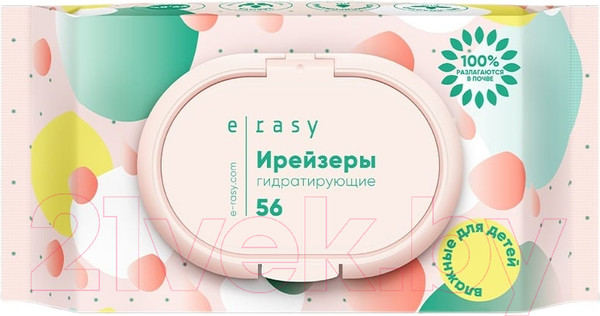 Изображение товара Влажные салфетки детские E-Rasy Гидратирующие (56шт)