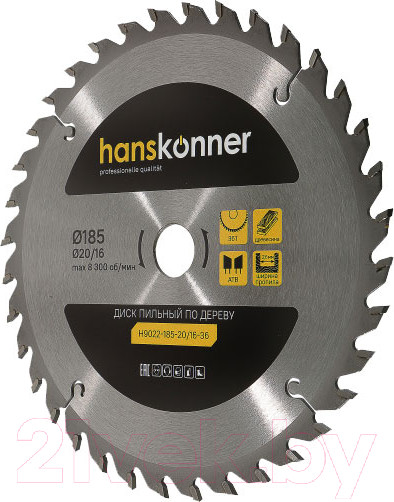 Изображение товара Пильный диск Hanskonner H9022-185-20/16-36